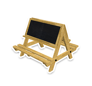 Sticker graphic representing Easel Table 